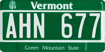 VT license plate AHN677