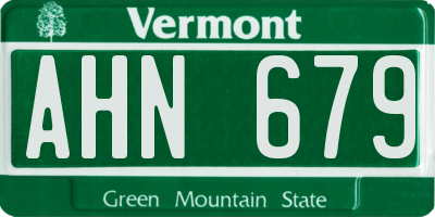 VT license plate AHN679