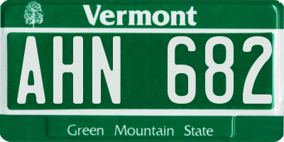VT license plate AHN682