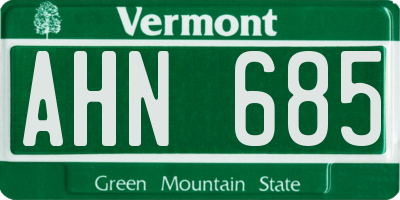 VT license plate AHN685