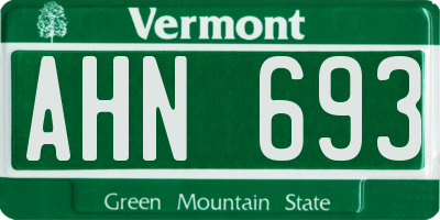 VT license plate AHN693