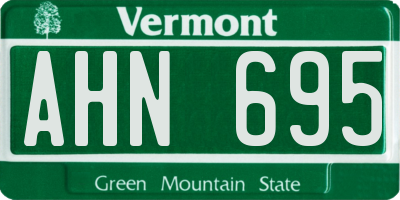 VT license plate AHN695