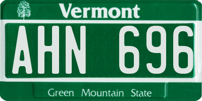 VT license plate AHN696