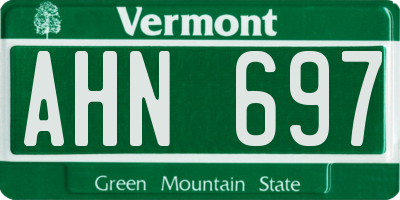 VT license plate AHN697