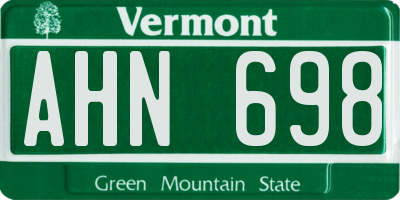 VT license plate AHN698