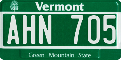 VT license plate AHN705