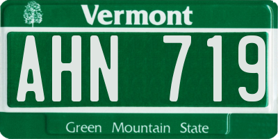 VT license plate AHN719
