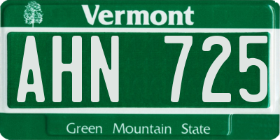 VT license plate AHN725