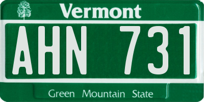 VT license plate AHN731