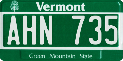 VT license plate AHN735