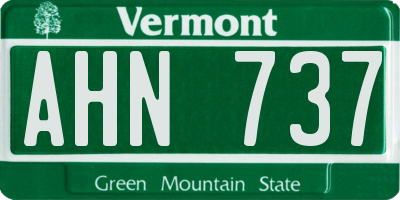 VT license plate AHN737