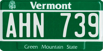 VT license plate AHN739