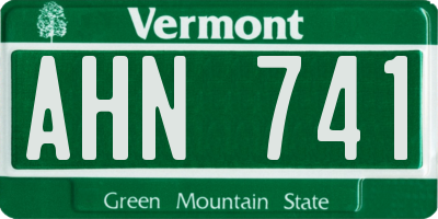 VT license plate AHN741