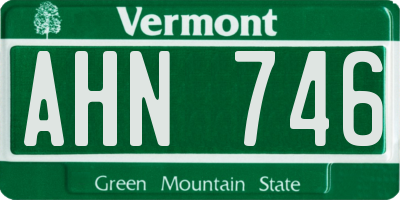 VT license plate AHN746