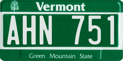 VT license plate AHN751