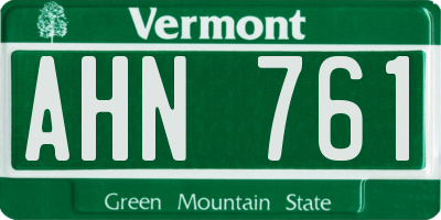VT license plate AHN761