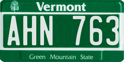 VT license plate AHN763