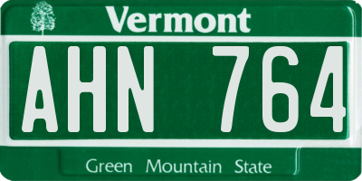 VT license plate AHN764