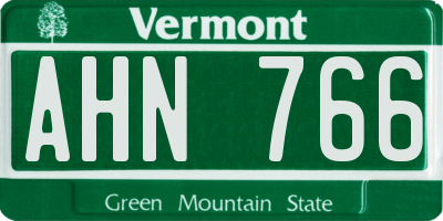 VT license plate AHN766