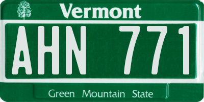 VT license plate AHN771