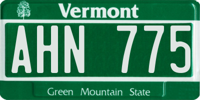 VT license plate AHN775