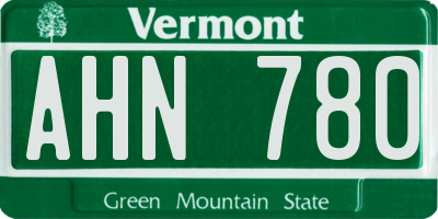 VT license plate AHN780