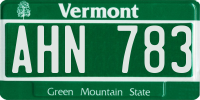 VT license plate AHN783