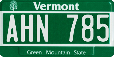 VT license plate AHN785