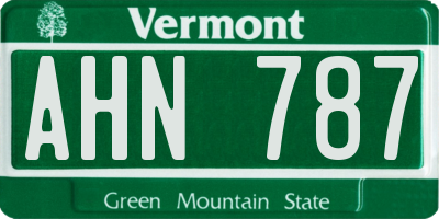 VT license plate AHN787