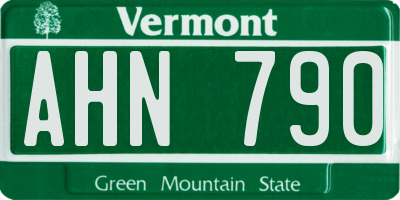 VT license plate AHN790