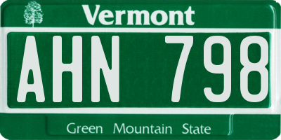 VT license plate AHN798