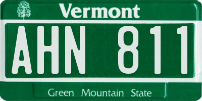 VT license plate AHN811