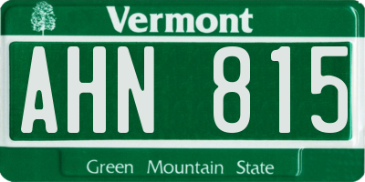 VT license plate AHN815