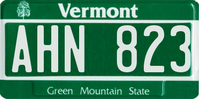 VT license plate AHN823