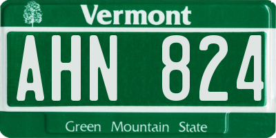 VT license plate AHN824