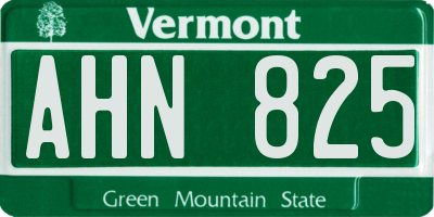 VT license plate AHN825