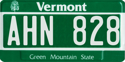 VT license plate AHN828