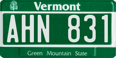 VT license plate AHN831