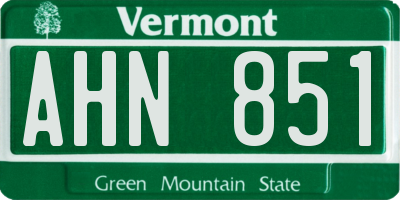 VT license plate AHN851