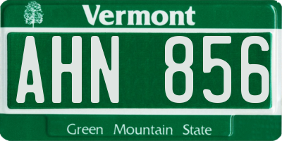 VT license plate AHN856