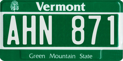 VT license plate AHN871