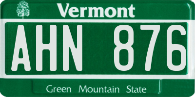 VT license plate AHN876