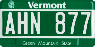 VT license plate AHN877