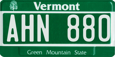VT license plate AHN880