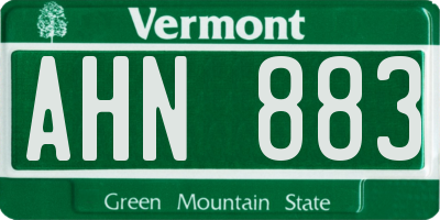 VT license plate AHN883
