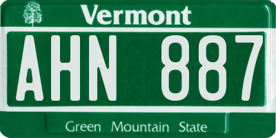 VT license plate AHN887