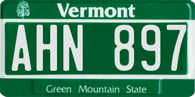 VT license plate AHN897