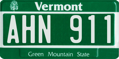 VT license plate AHN911