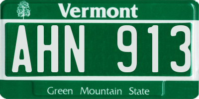 VT license plate AHN913