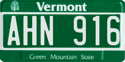 VT license plate AHN916